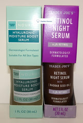 Le Sérum Hyaluronique Trader Joe's, flacon, offre hydratation durable et douceur.