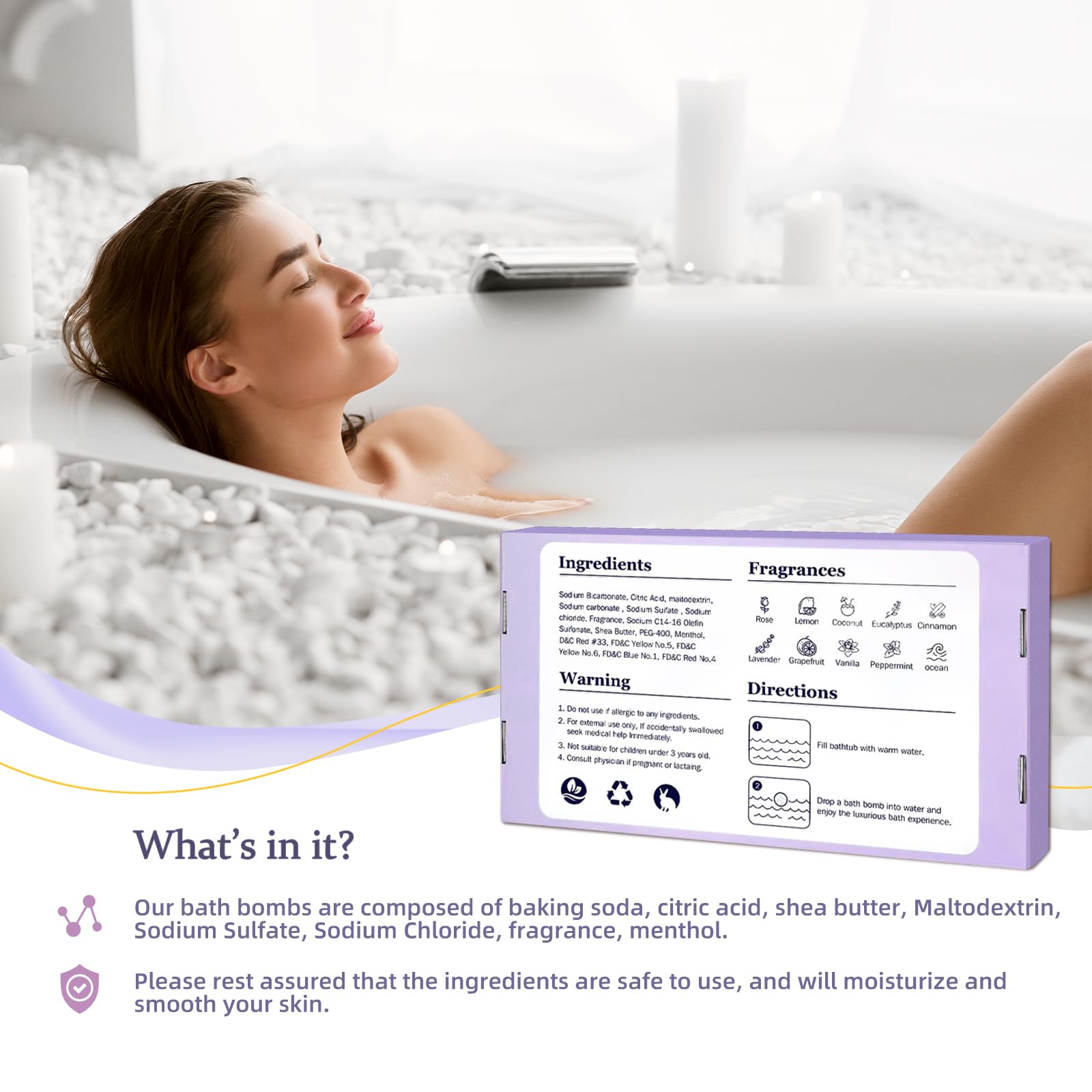 TranquilBliss bombe-bain pamplemousse – note fruitée pour revitaliser l'esprit