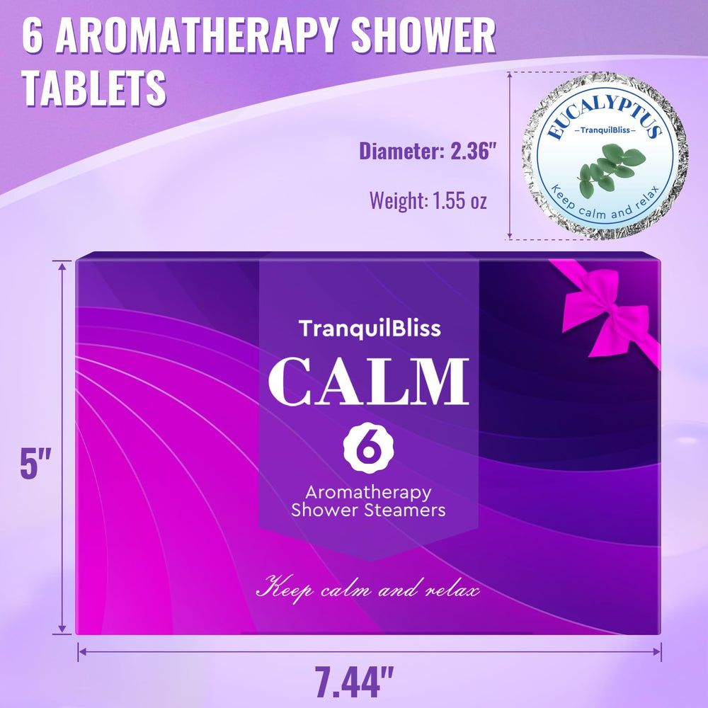TranquilBliss tablettes douche camomille pour favoriser le calme après la douche.