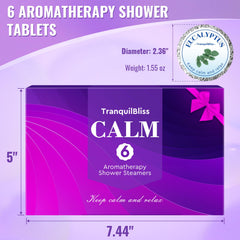 TranquilBliss tablettes douche camomille pour favoriser le calme après la douche.