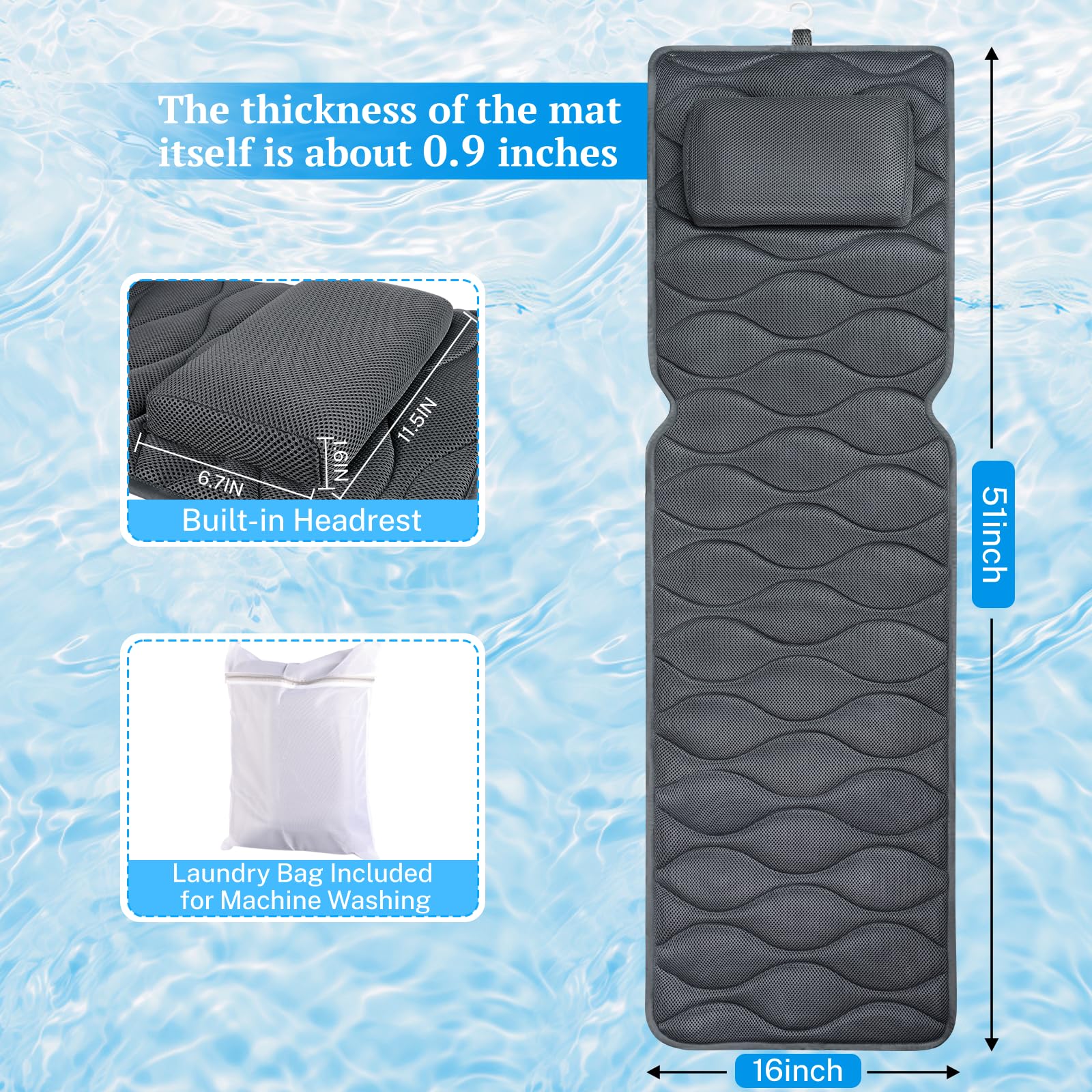 17 ventouses TranquilRelax pour une adhesion solide sur baignoire