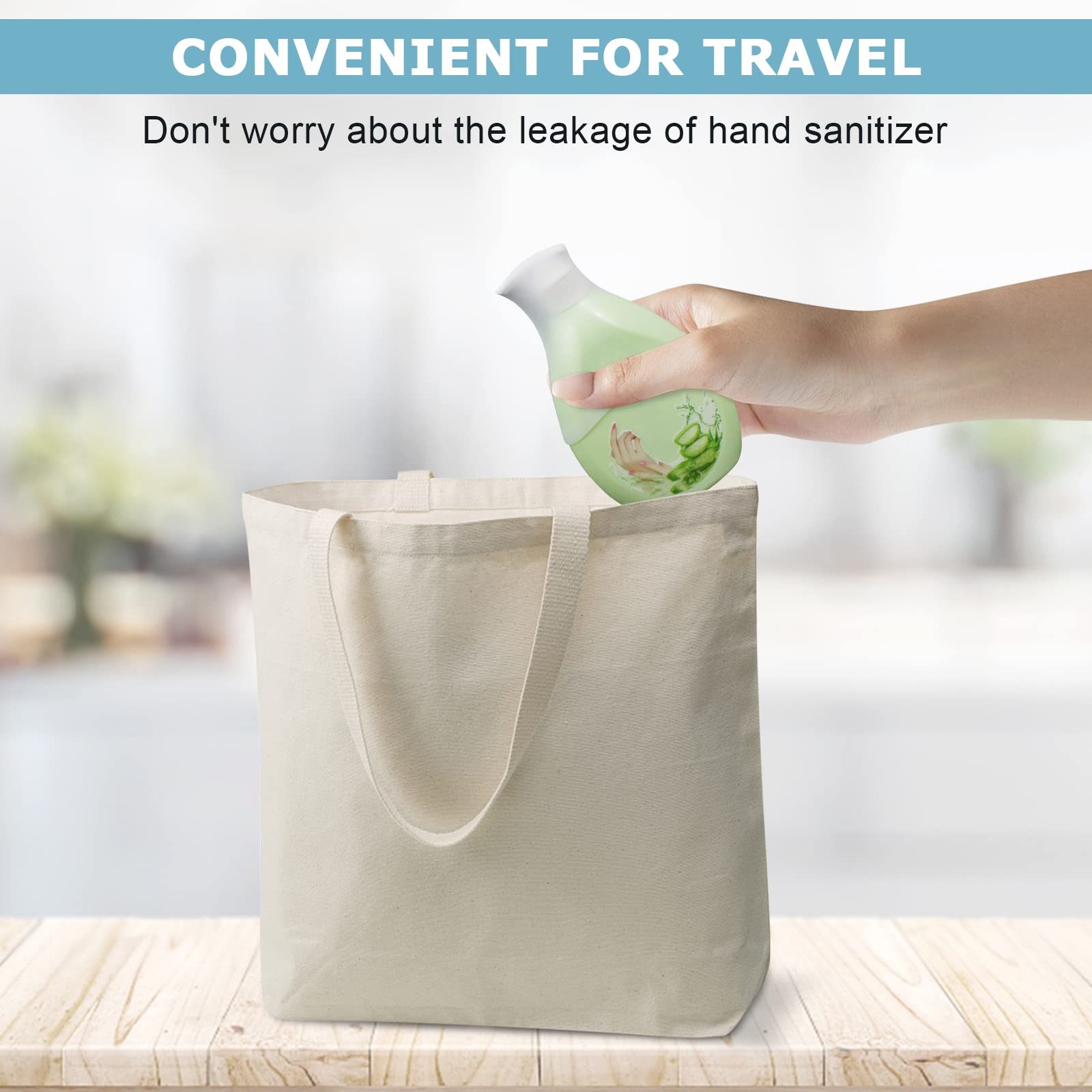 TRANOMOS solution hygiène voyage, couvre rapidement bouteilles et flacons