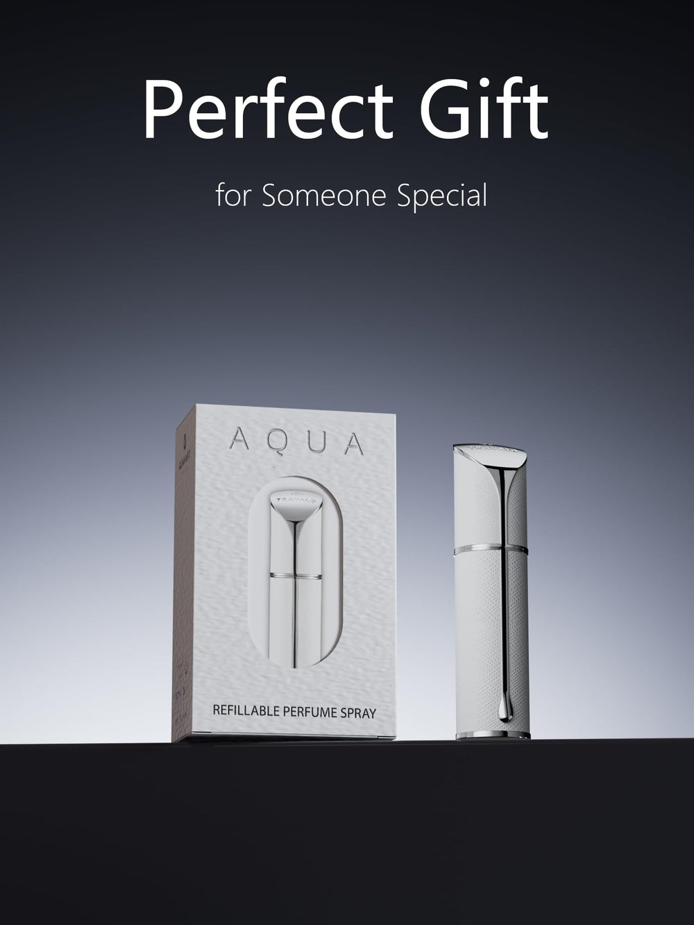 Travalo AQUA, cadeau idéal pour voyageurs et amateurs de parfums.