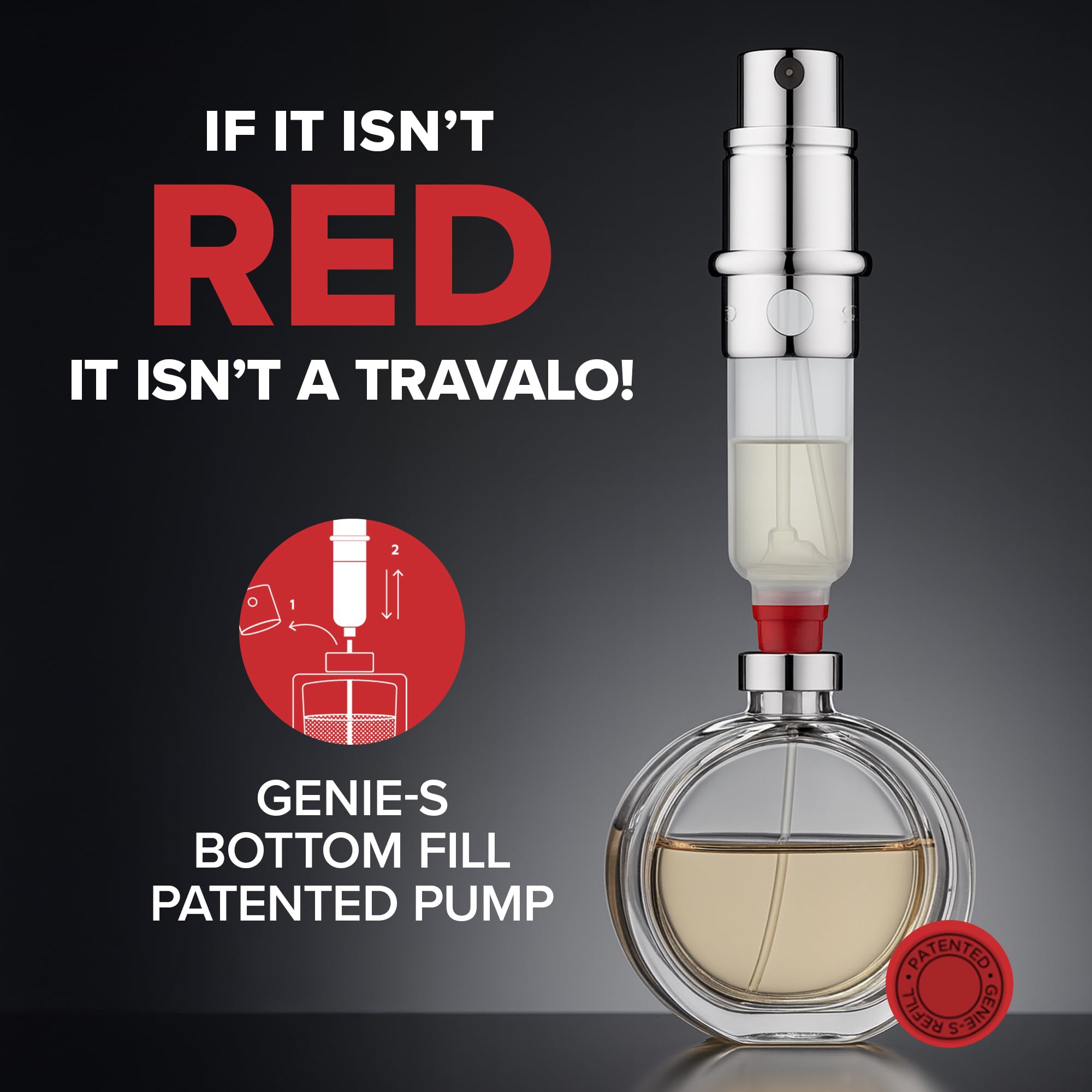 Vial interne incassable Travalo Classic HD adapté au voyage.