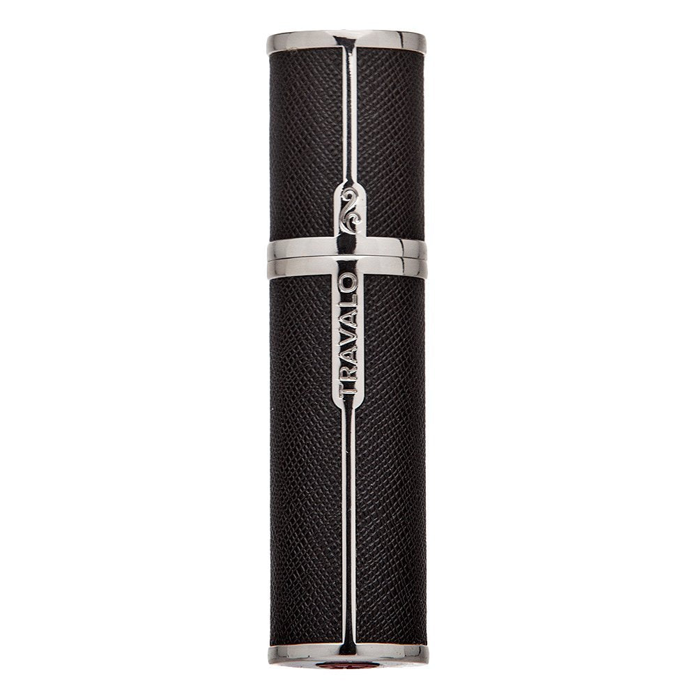 Coque en métal poli et cuir végan Travalo Milano, allure premium et léger.