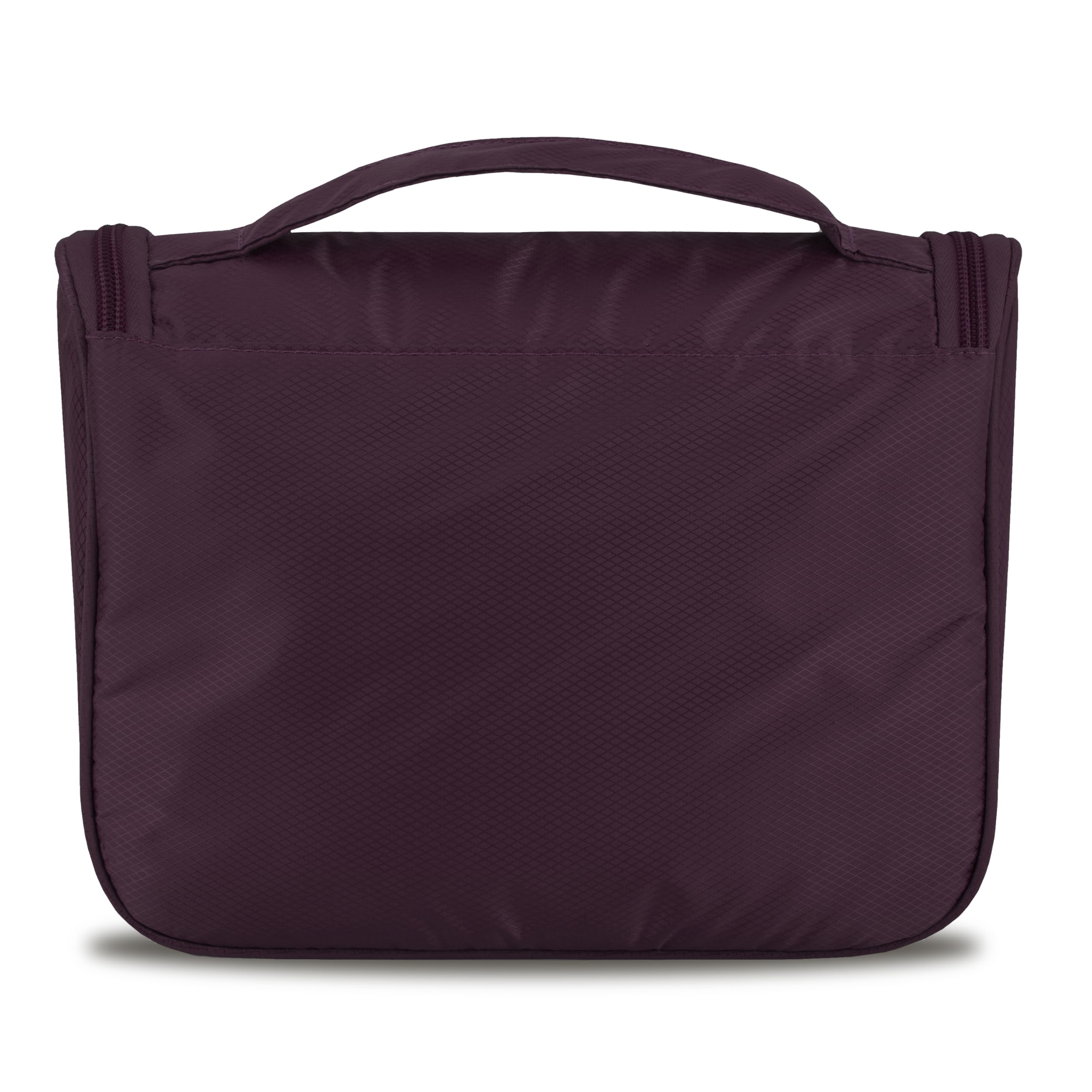 Trousse Travelon suspendue au motif diamant ripstop, durabilité en voyage.