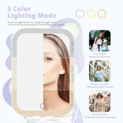 TREASO Miroir de voyage rechargeable par USB avec batterie durable.