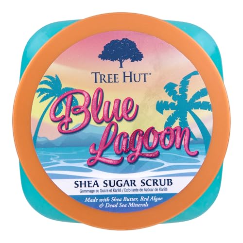 Texture de gommage au sucre Tree Hut Blue Lagoon, exfoliation douce pour peau satinée