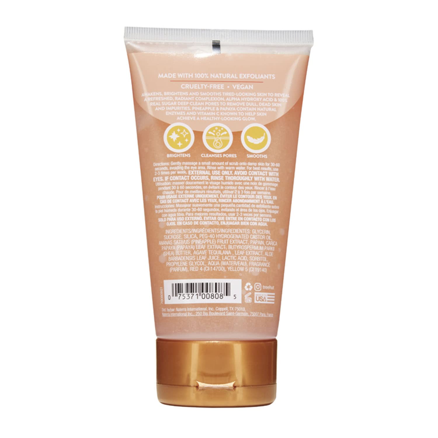 Tree Hut gommage visage grains exfoliants, exfoliation douce des impuretés.