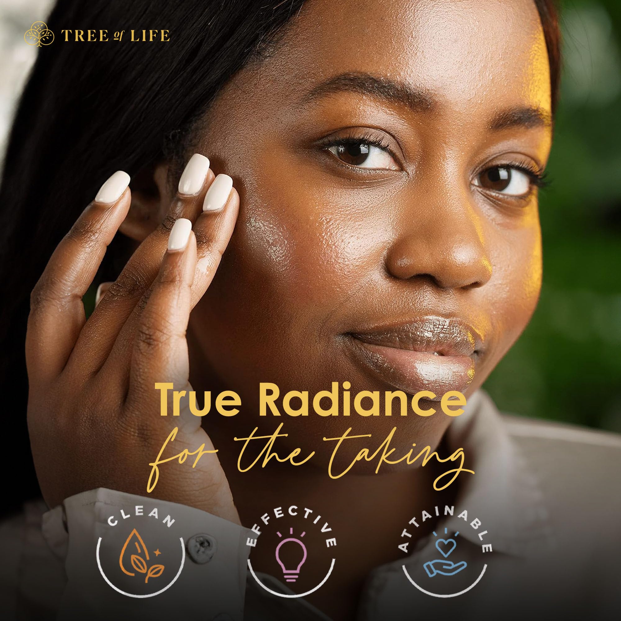 Tree of Life Beauty Ingrédients naturels aloe vera, jojoba et hamamélis pour apaiser et hydrater.