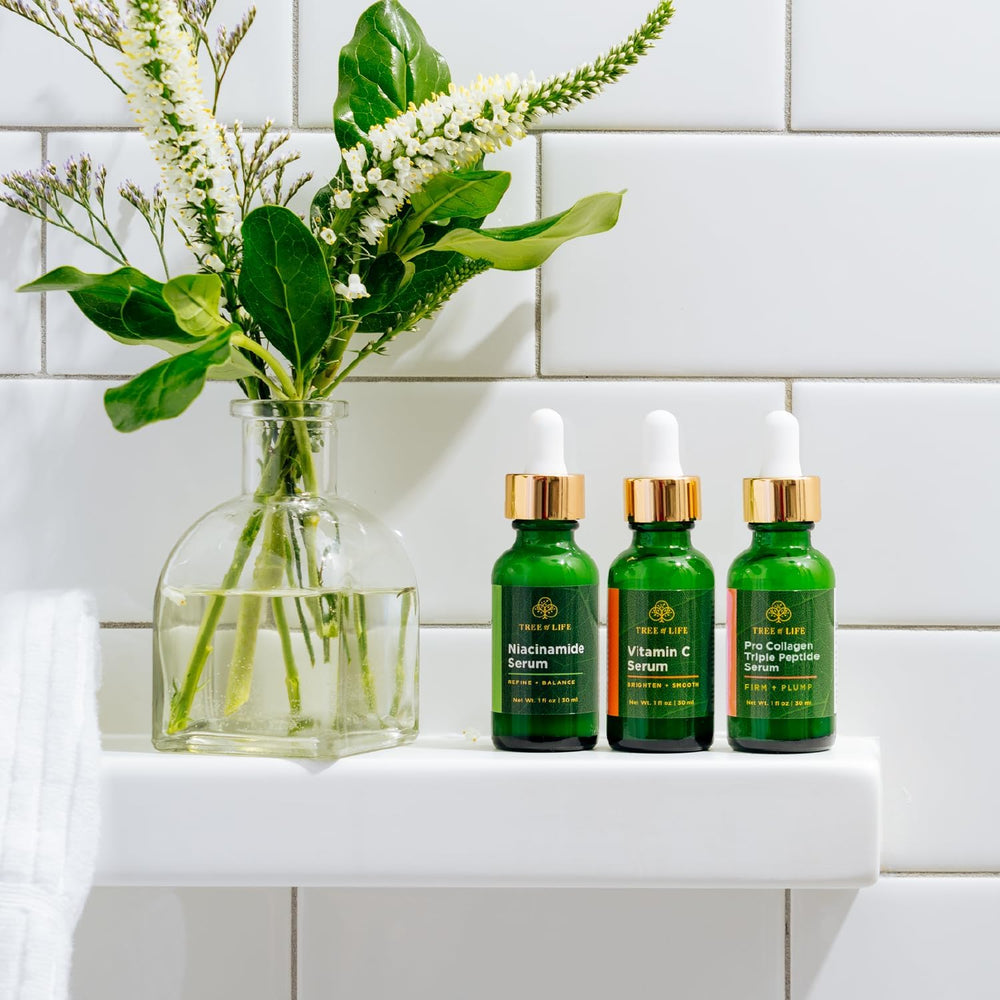 Sérum niacinamide Tree of Life Beauté dans flacon hydratant