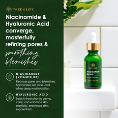 Texture légère du Tree of Life Beauty Niacinamide, peau plus lisse.