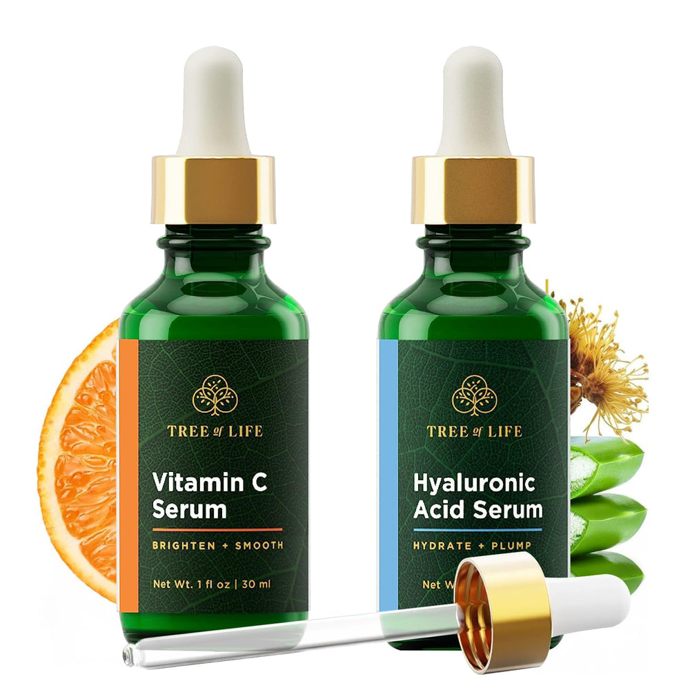Sérum vitamine C Tree of Life en bouteille, illuminateur et uniformisant le teint.