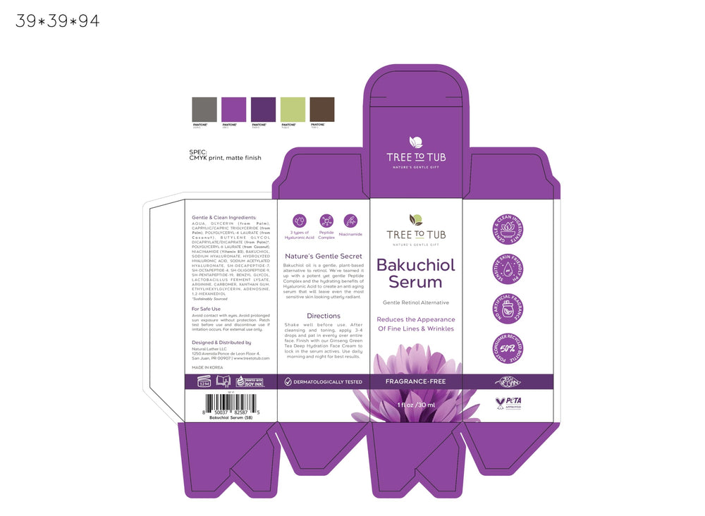 Tree To Tub Bakuchiol Serum Visage, soin tout-en-un offrant éclat naturel et hydratation.
