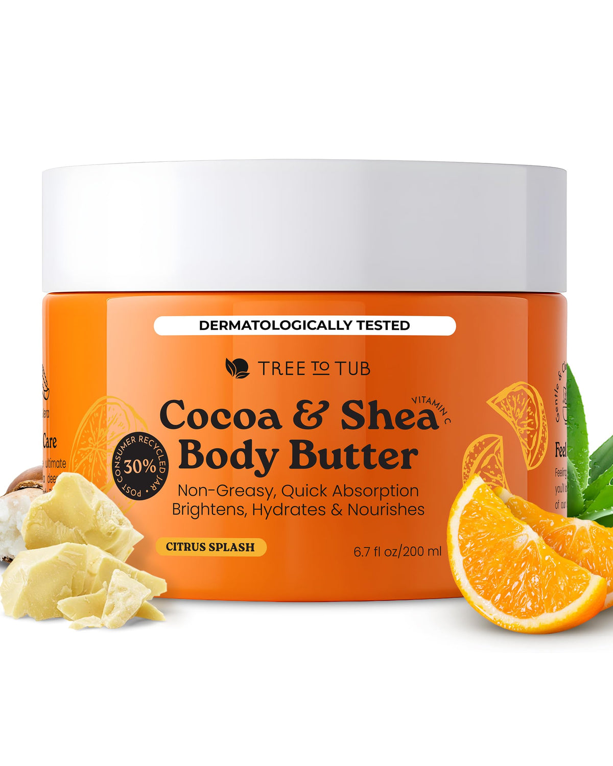 Tree to Tub Beurre Shea Corps — hydratation riche pour peau sèche et sensible.