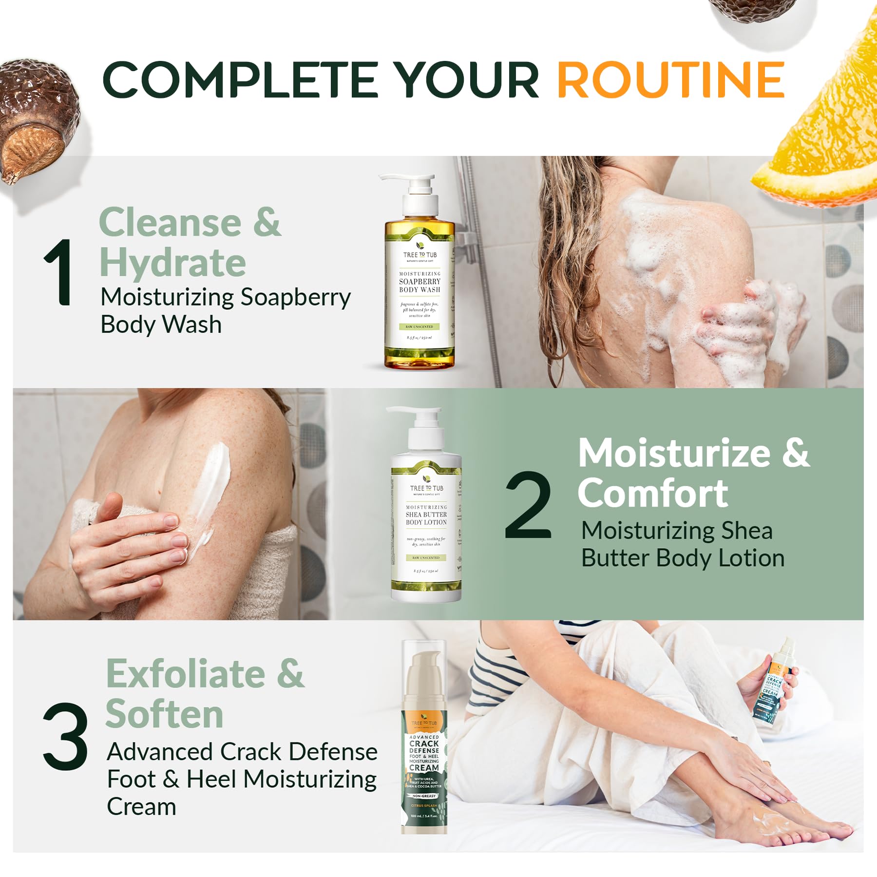 Tree to Tub crème-pieds parfum-citrique: parfum citronné frais qui revitalise.