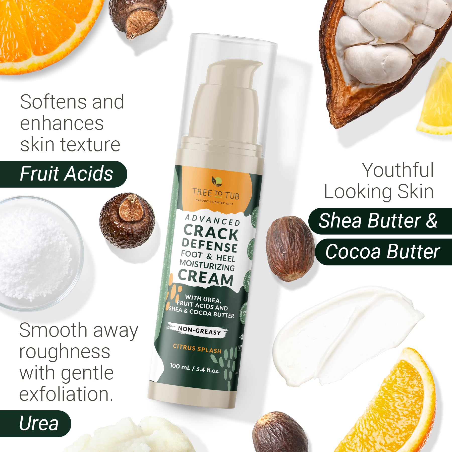 Tree to Tub crème-pieds usage-jour-nuit: soin polyvalent jour et nuit.