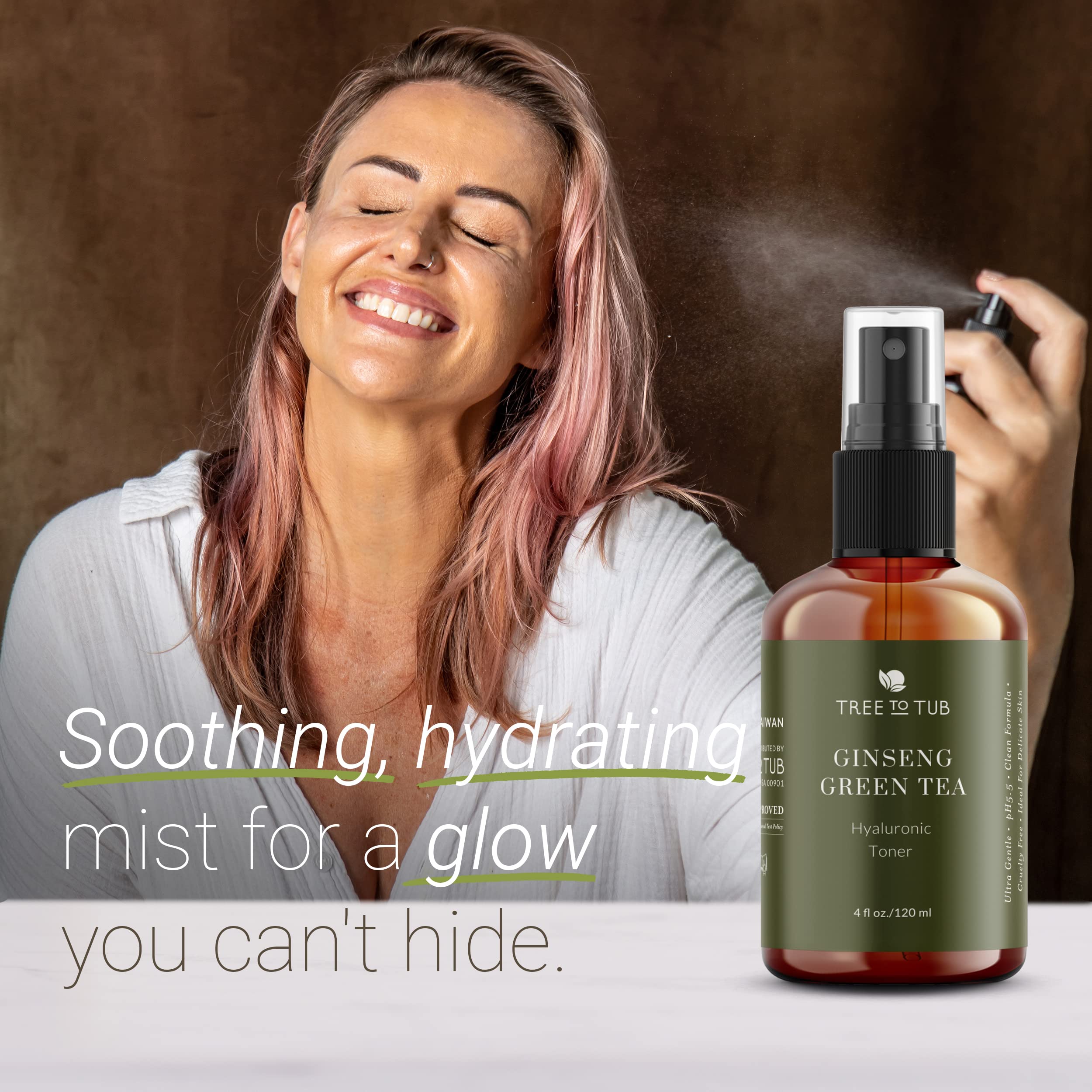 Brume à l’eau de rose Tree To Tub, fraîcheur florale pour la peau.