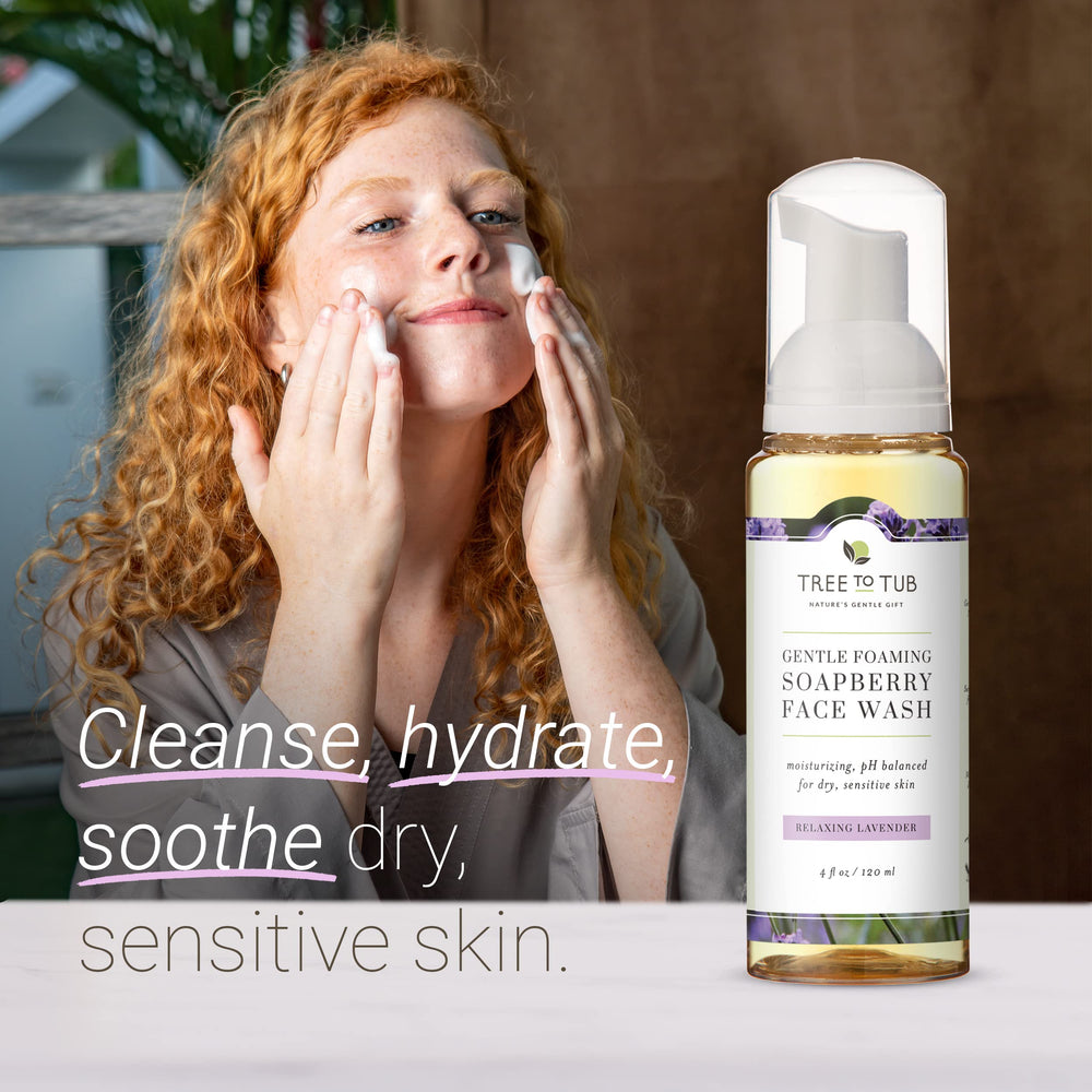 Tree to Tub mousse hydratante pour peau équilibrée et propre.