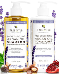 Tree To Tub Shampoing Lavande en bouteille, hydrate les cheveux secs en douceur.