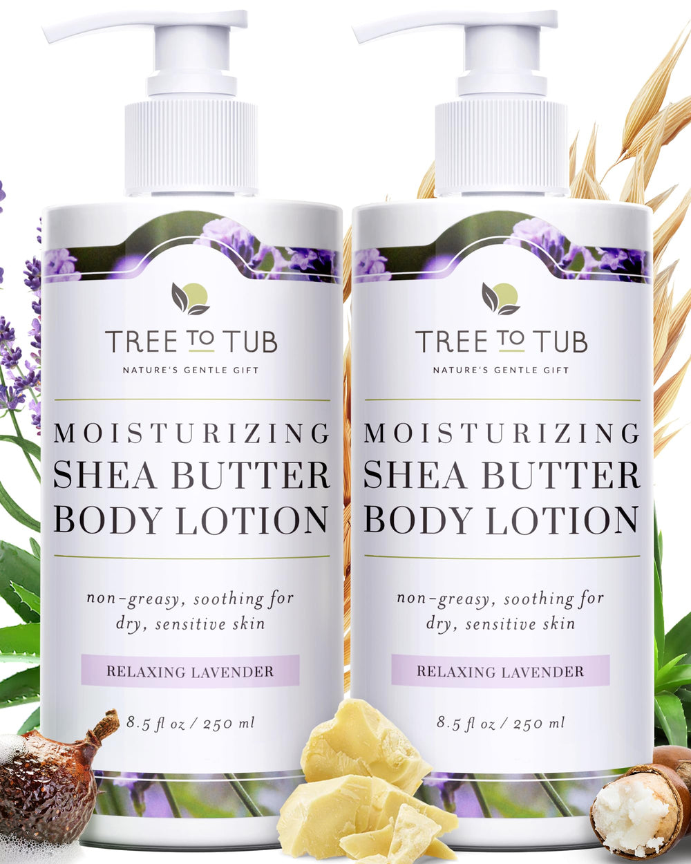 Tree to Tub lotion corporelle lavande, bouteille — hydratation douce pour peau sensible