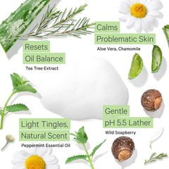 Tree to Tub nettoyant visage sensible — extrait d’arbre à savon pour douceur naturelle.