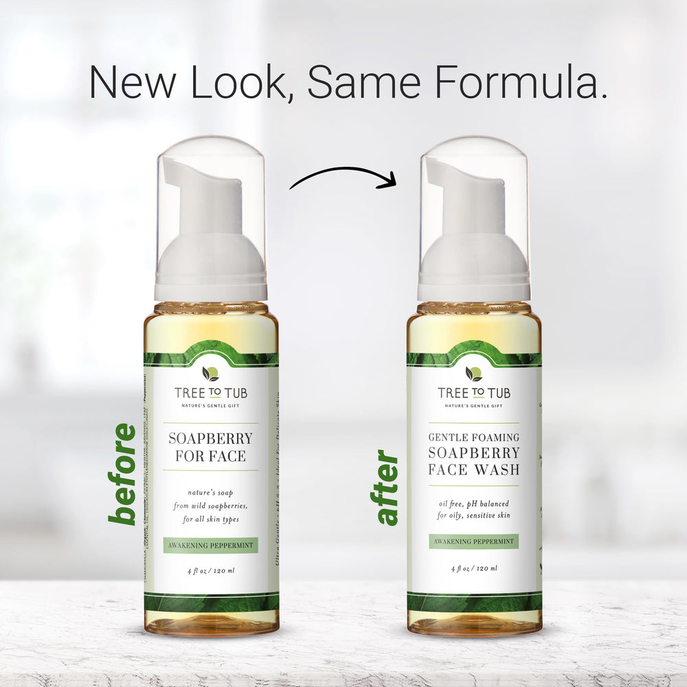 Tree to Tub nettoyant visage sensible — menthe poivrée apportant fraîcheur et tonus.