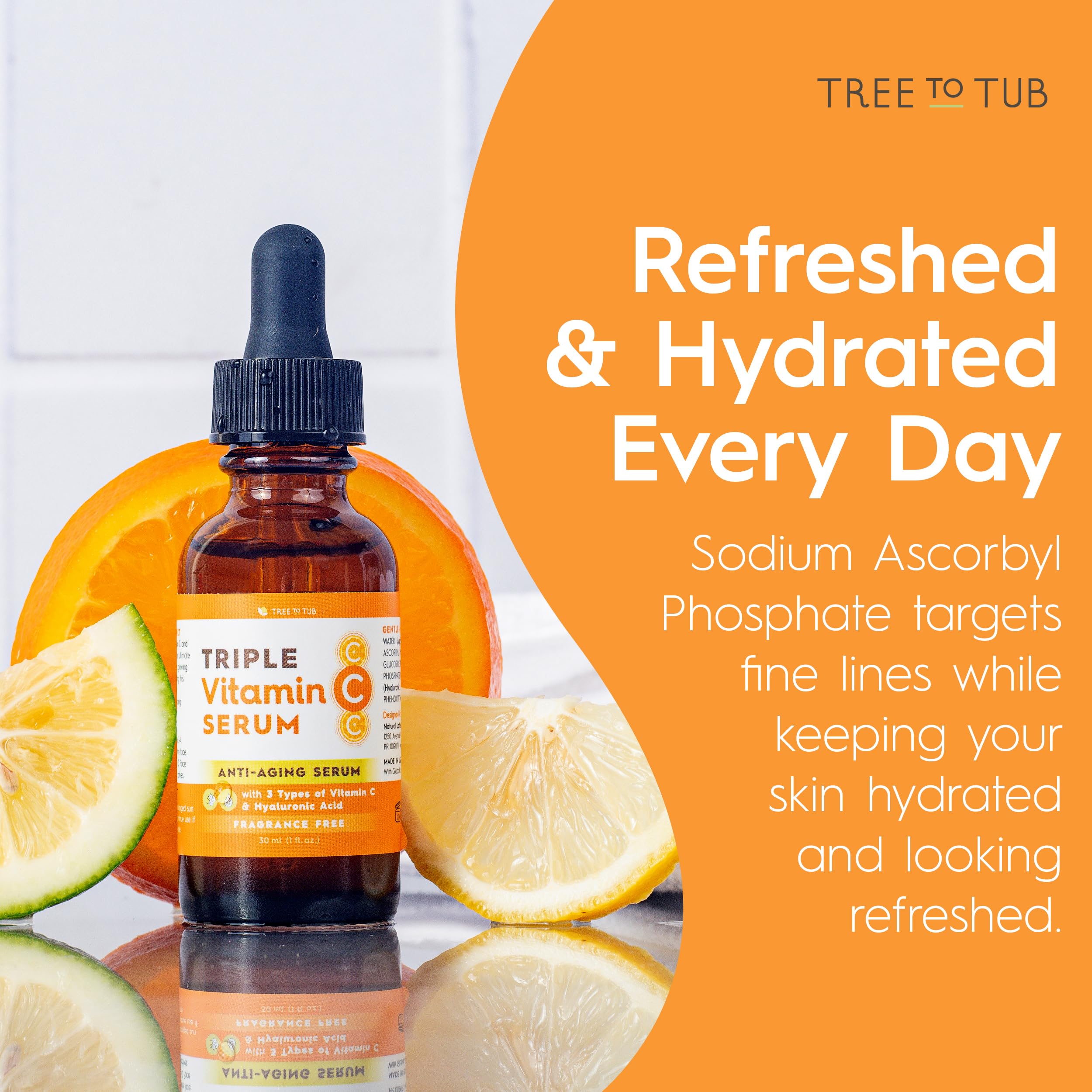 Sérum Tree To Tub vitamine C avec acide hyaluronique pour l hydratation