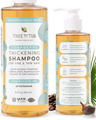Tree to Tub Shampoing Biotine Argane – volume pour cheveux fins, exemple de résultats doux