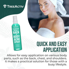 TreeActiv spray corps: utilisation sur torse et épaules pour peau plus claire.