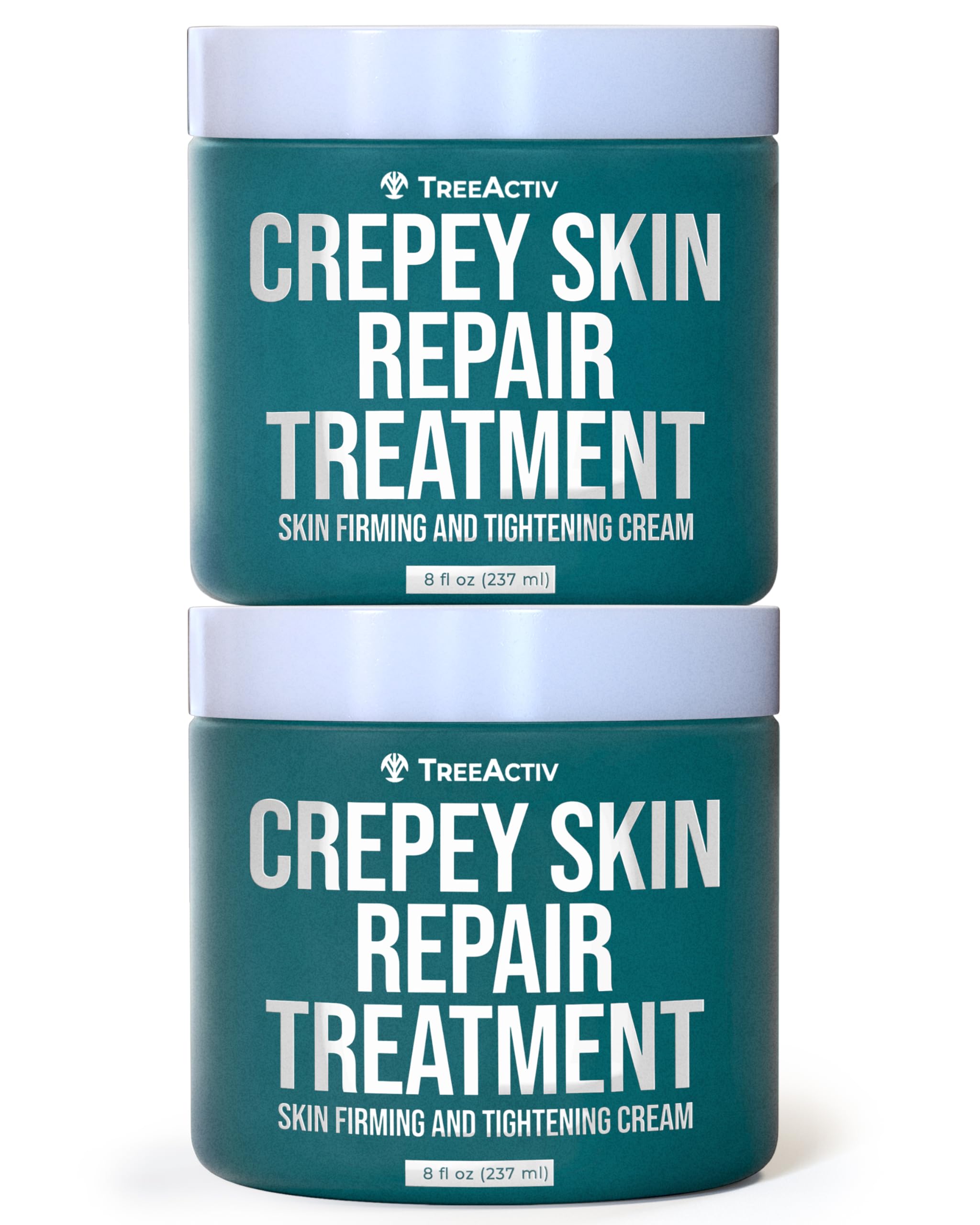 TreeActiv Crème réparatrice pour peau crépée, bouteille 2-pack, hydratation continue.