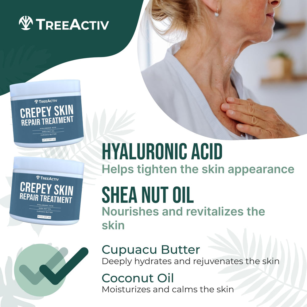 TreeActiv Crème crepée - application sur le cou et décolleté pour peau hydratée