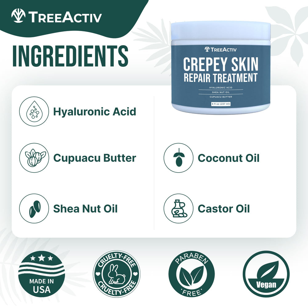 TreeActiv Crème crepée - flacon montrant les huiles botaniques nourrissantes