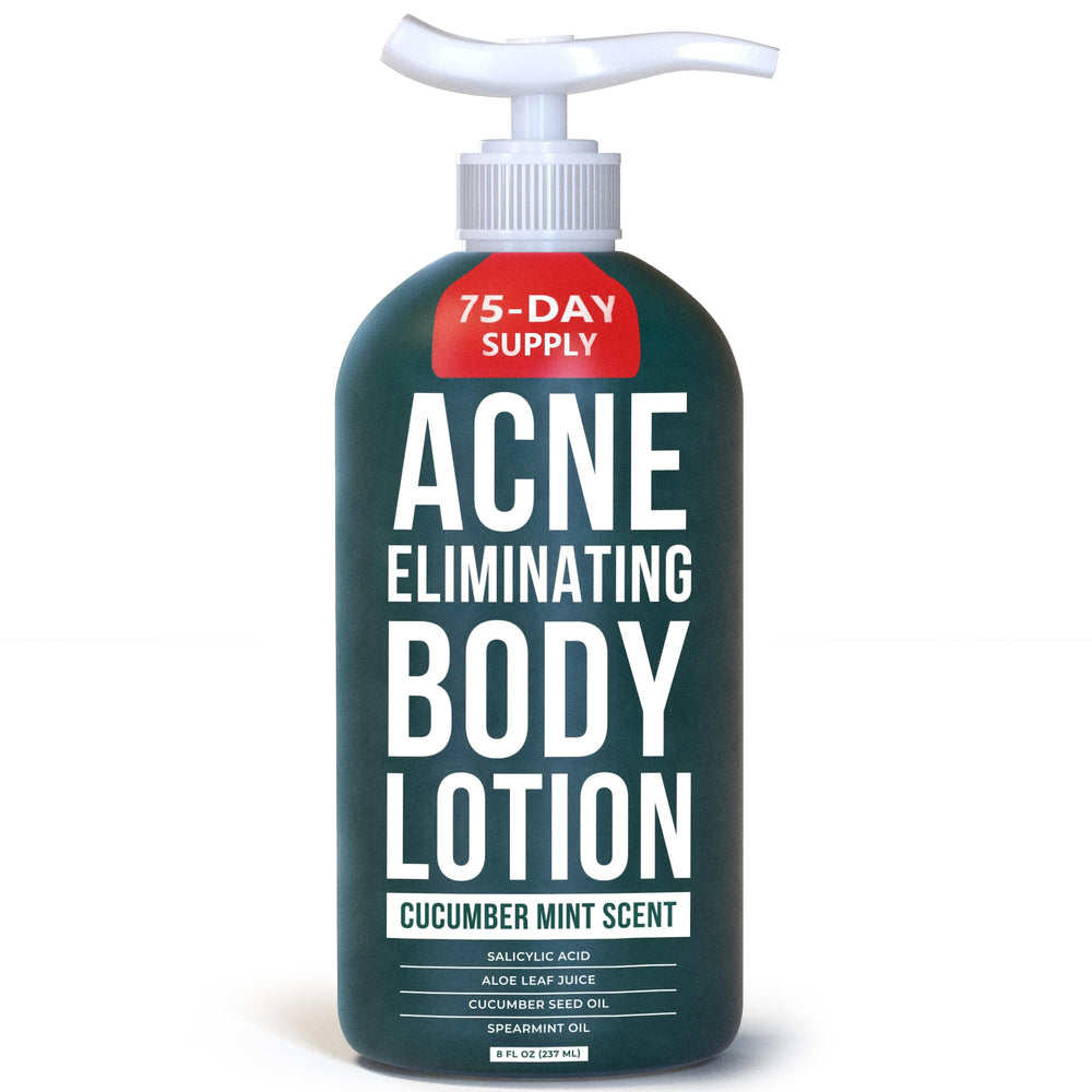 TreeActiv lotion corporelle antiacné, bouteille élégante et hydratation légère.