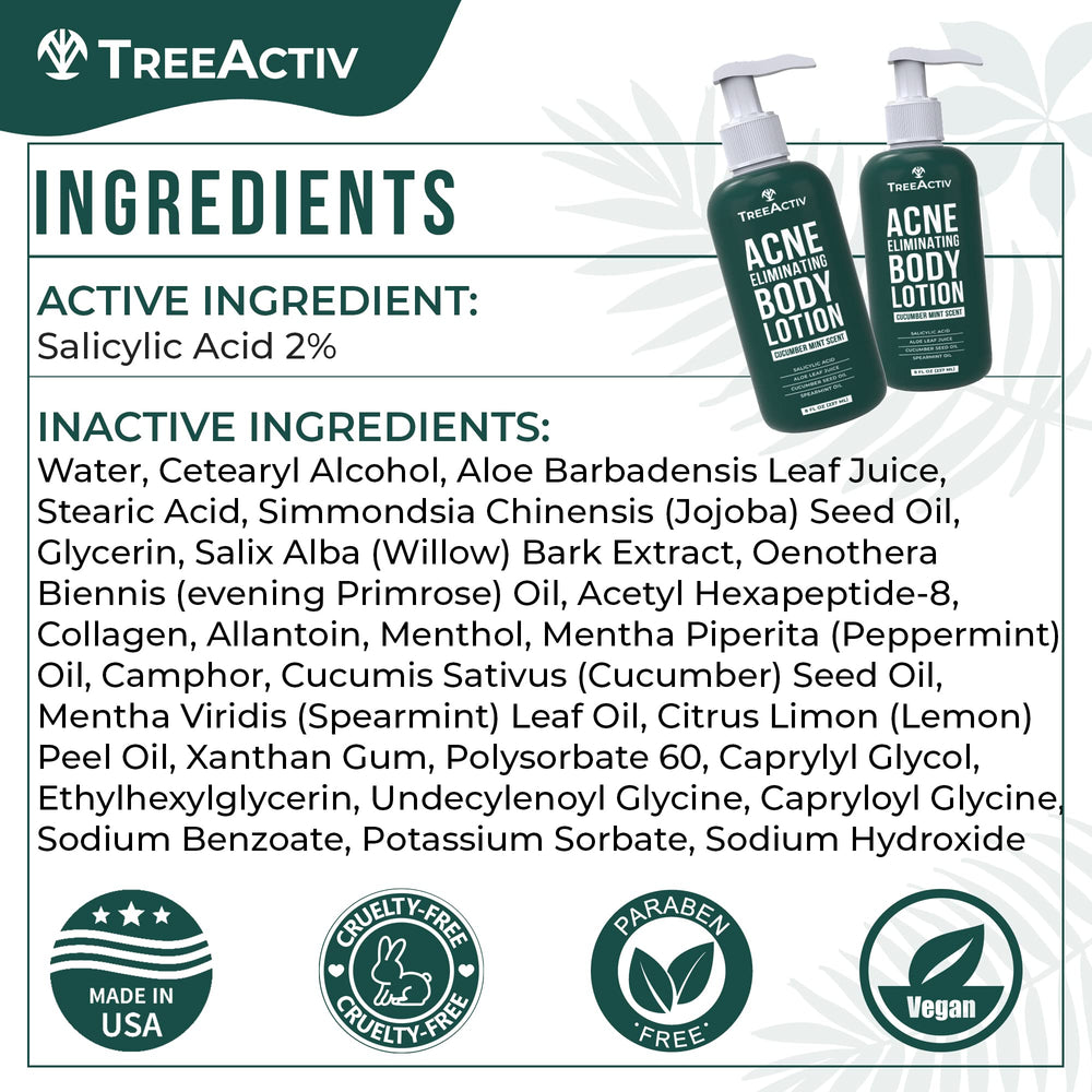 TreeActiv lotion peau hydratée après la douche et teint uniforme.
