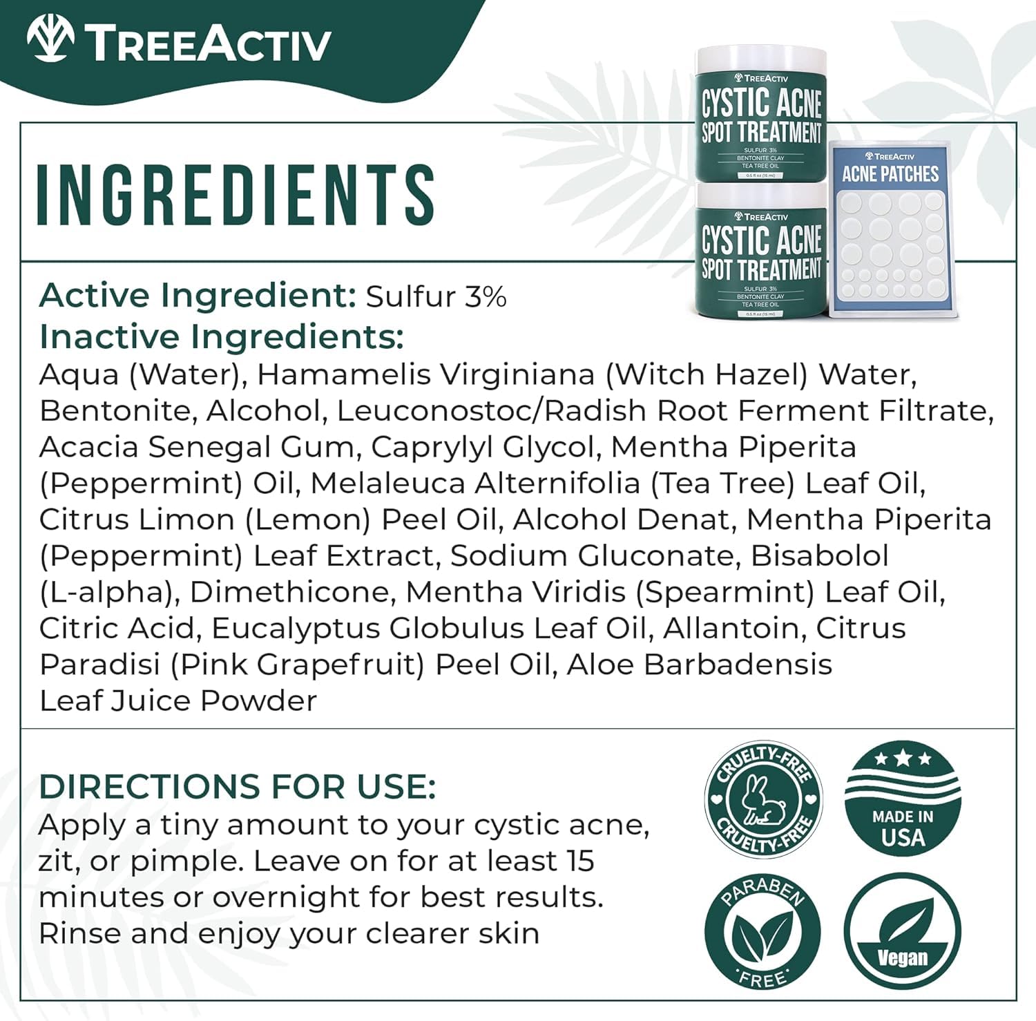 TreeActiv application spot cystique corps – soin ciblé et rapide.