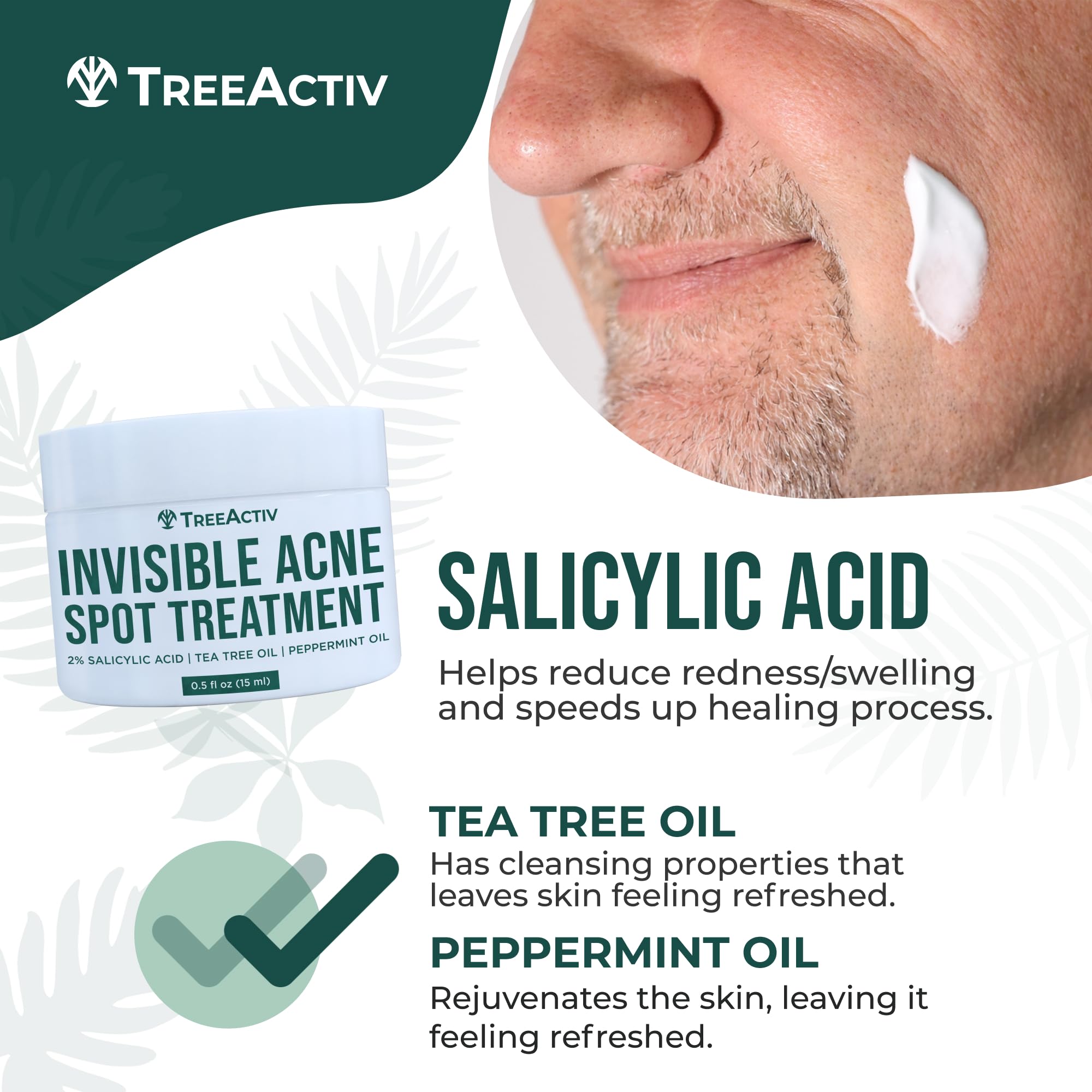 TreeActiv Teint uniforme et éclat naturel après application.