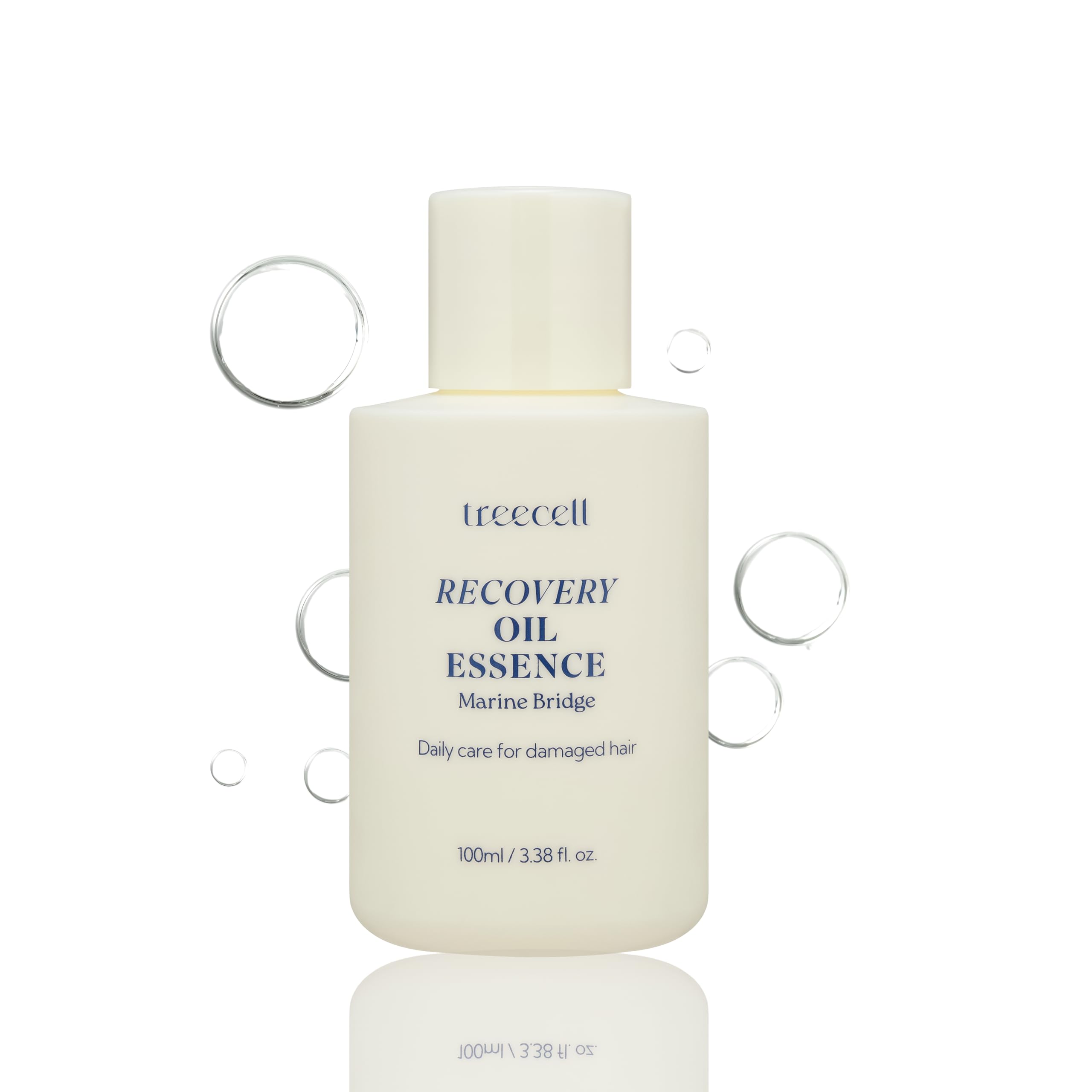 Treecell Recovery Oil Essence – bouteille élégante et soin nourrissant pour cheveux.