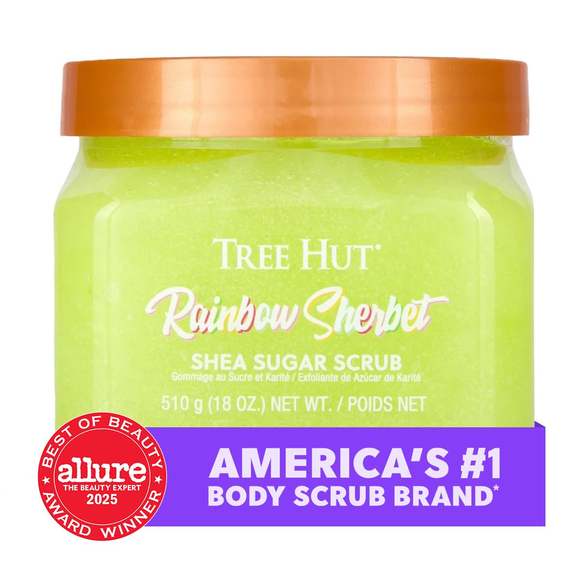 Tree Hut Rainbow Shea Sugar Scrub : prêt pour rasage et soins peau