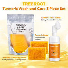 Treeroot Nettoyant Visage Curcuma avec Brosse pour peau douce