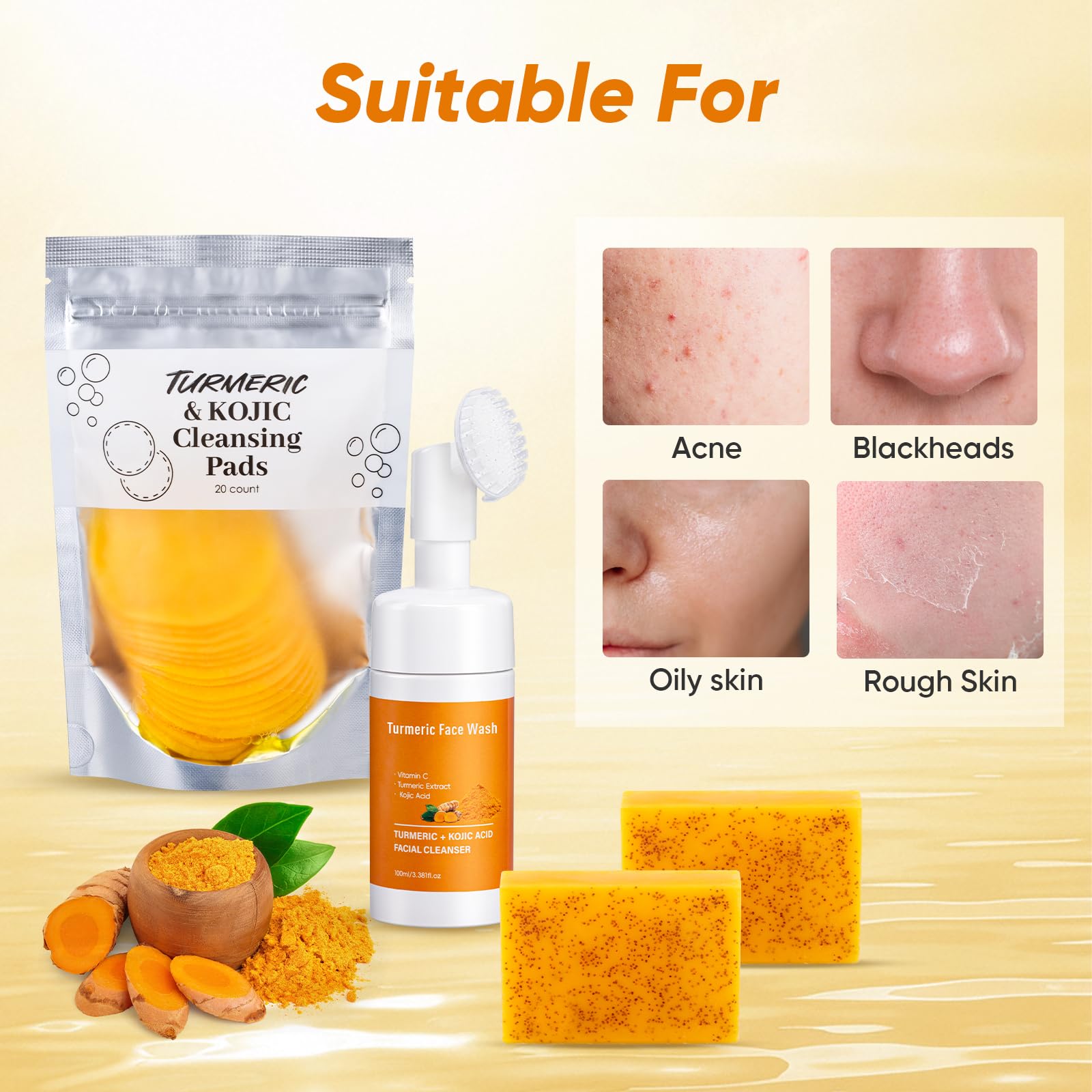 Treeroot Routine Curcuma quotidienne pour peau nette et revitalisée