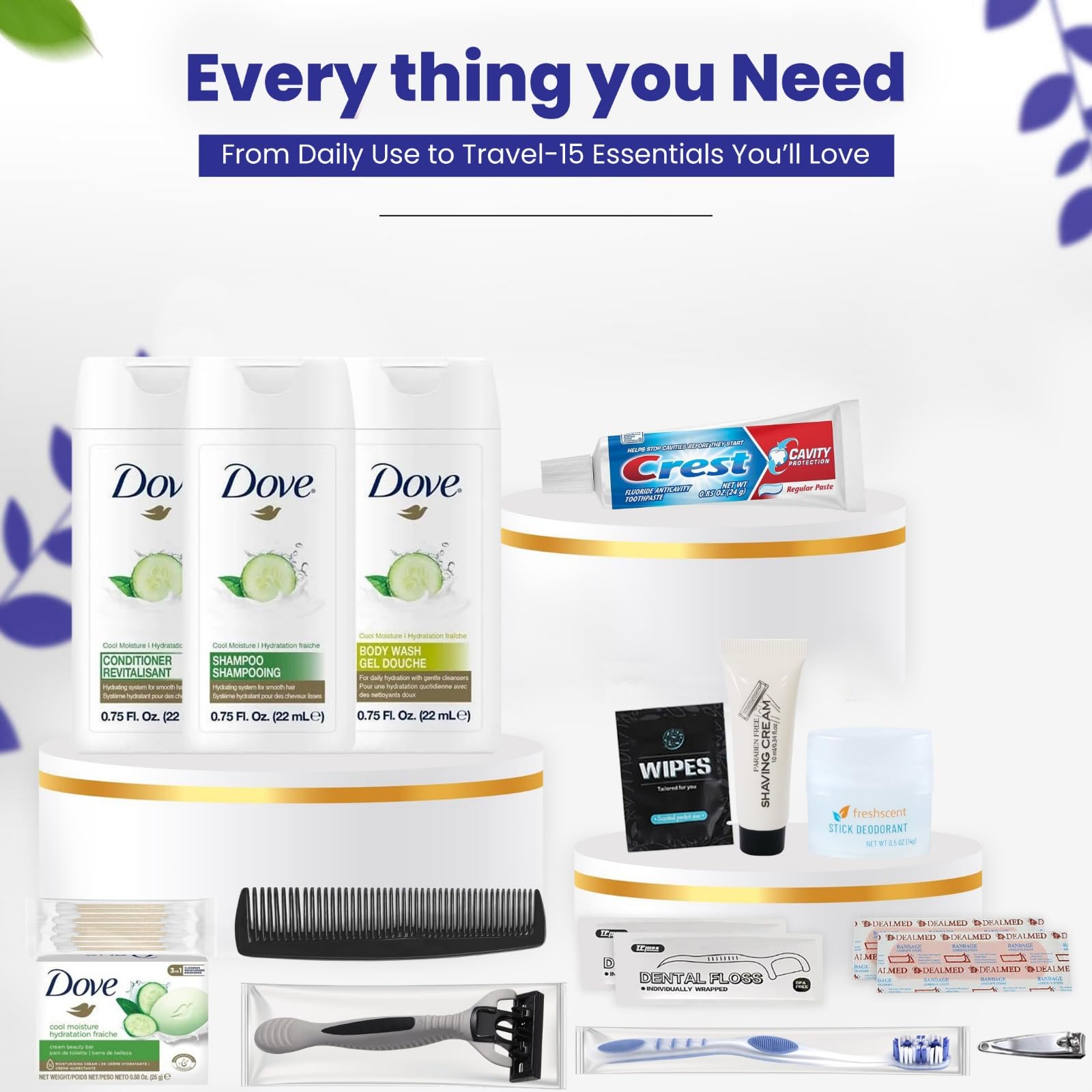 Kit TrekTote d'hygiène, emballage transparent, prêt à être distribué dans les espaces communs.