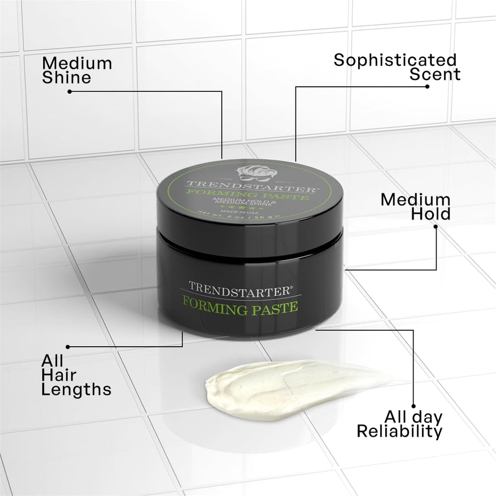 TRENDSTARTER Forming Paste apporte une brillance moyenne et une finition définie.