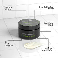 TRENDSTARTER Forming Paste apporte une brillance moyenne et une finition définie.