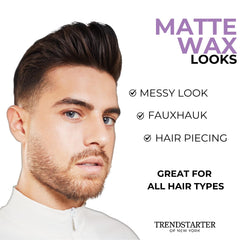 TRENDSTARTER pommade homme sur cheveux, coiffage ferme et fiable.