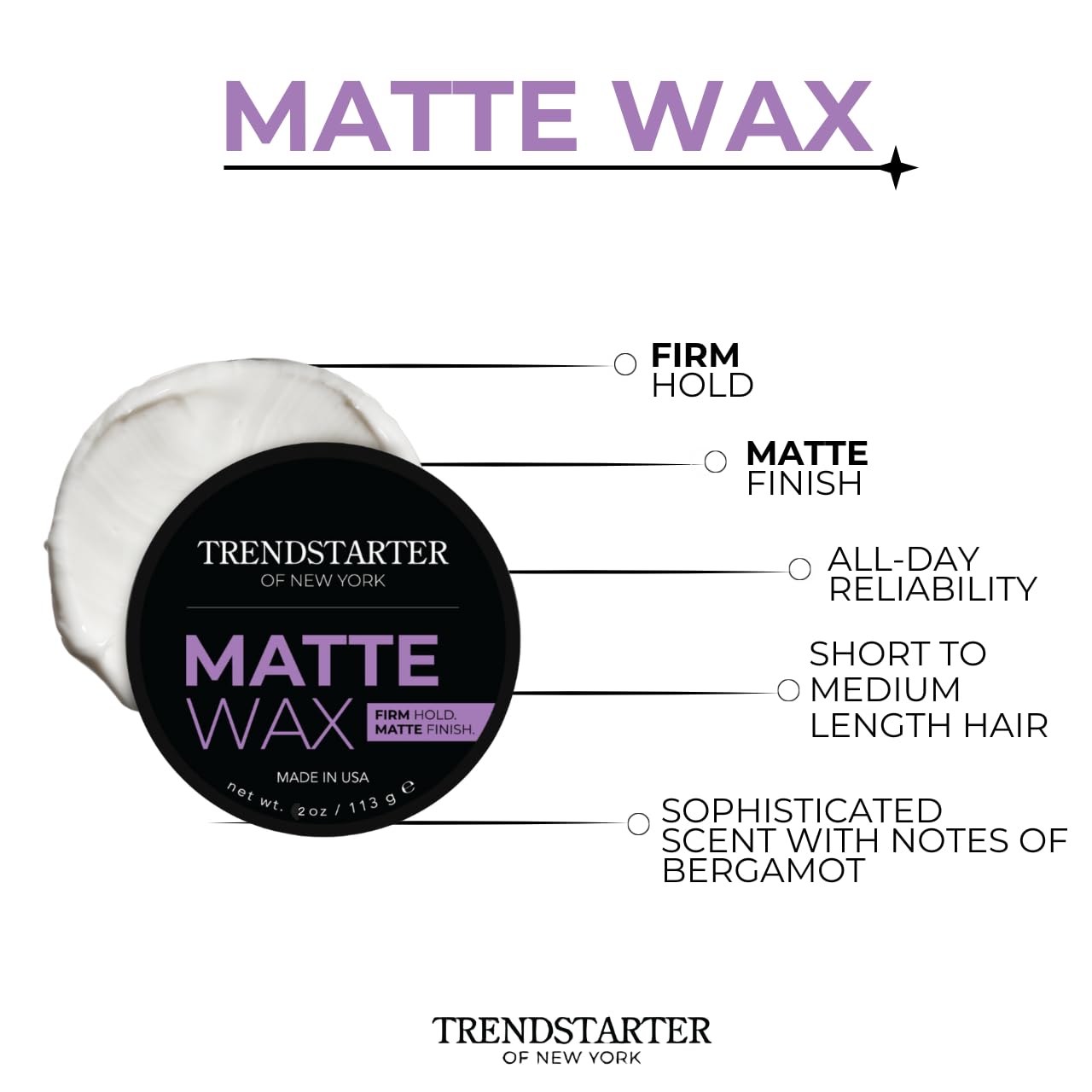 TRENDSTARTER pommade sans flocons, coiffure nette sans particules.