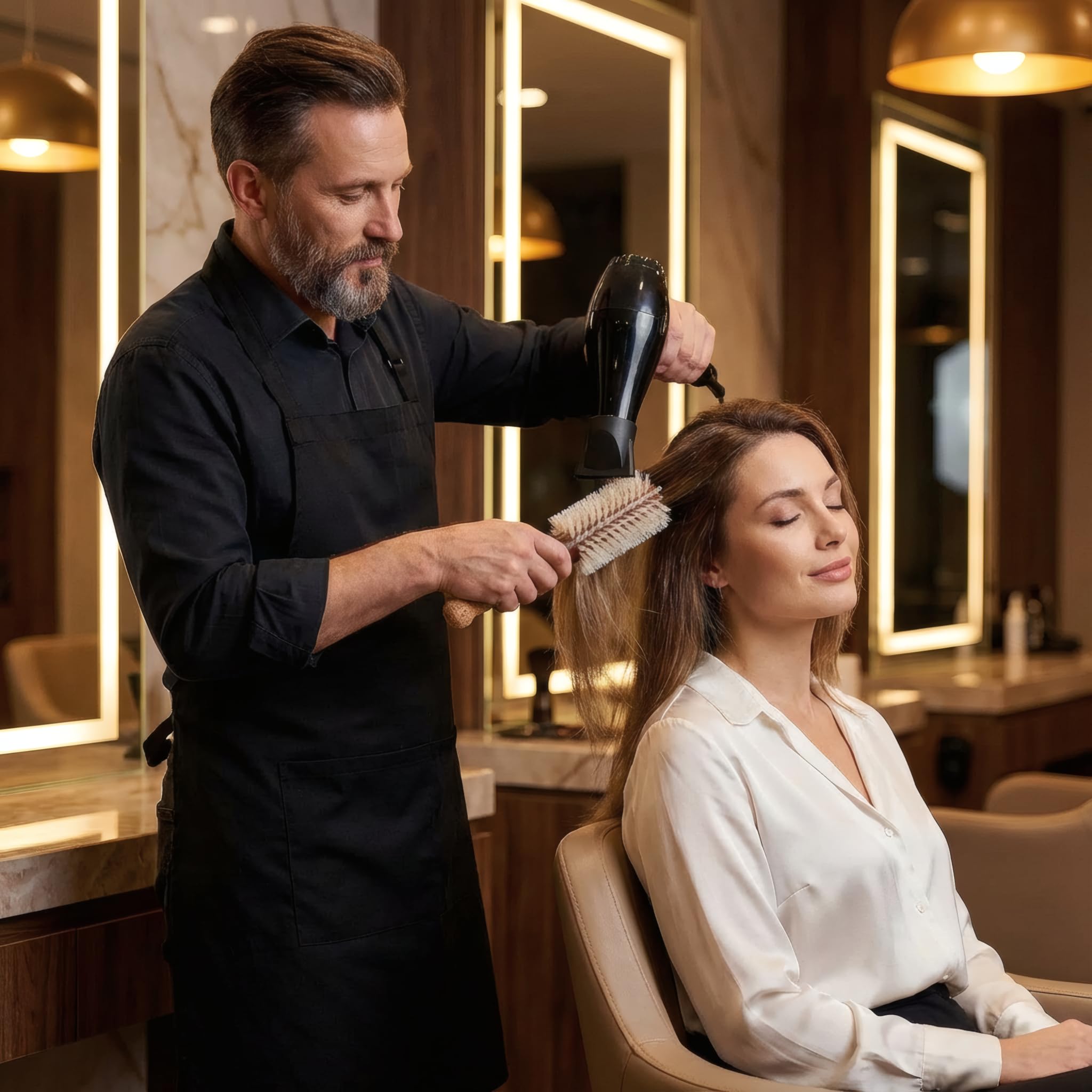Utilisation à domicile avec TRENFI, sensation salon à chaque brossage.