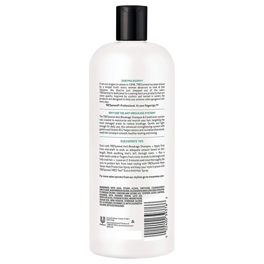 Tresemme après-shampooing anti-casse, démonstration de démêlage facile.