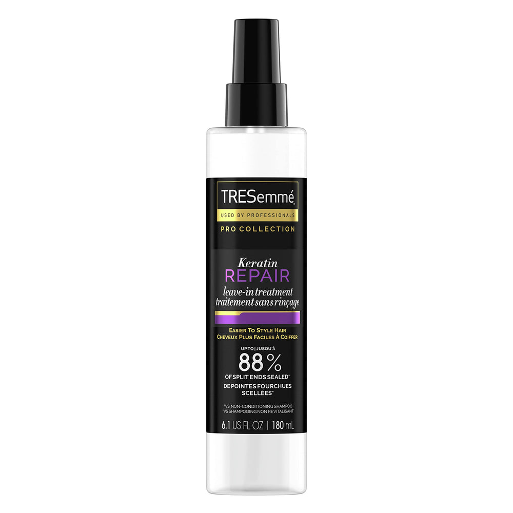 TRESemmé réparation-keratine: bouteille, soin sans rinçage pour réparer les pointes et démêler.