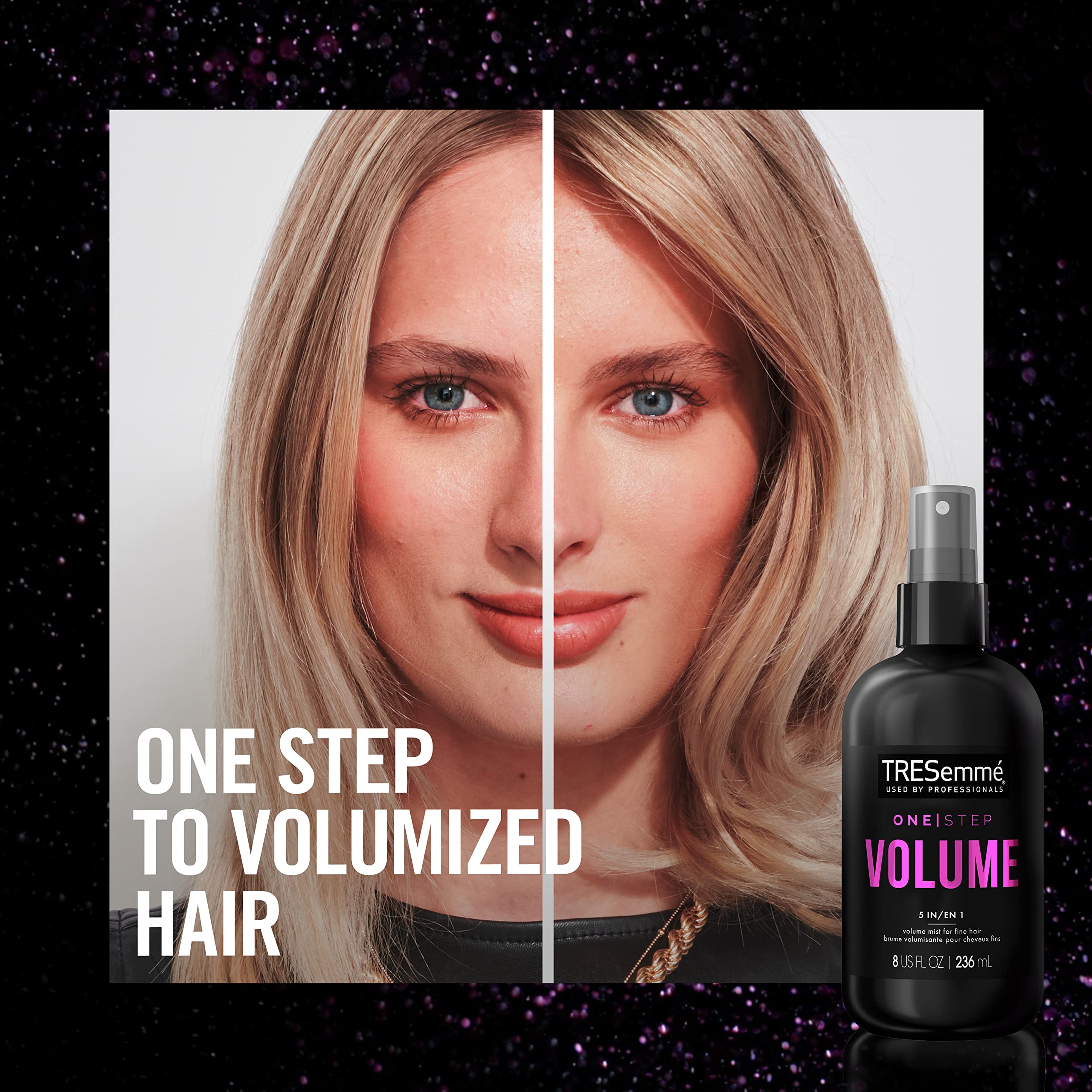 TRESemmé brume volume 5-en-1 réduit l’électricité statique pour une sensation lisse.